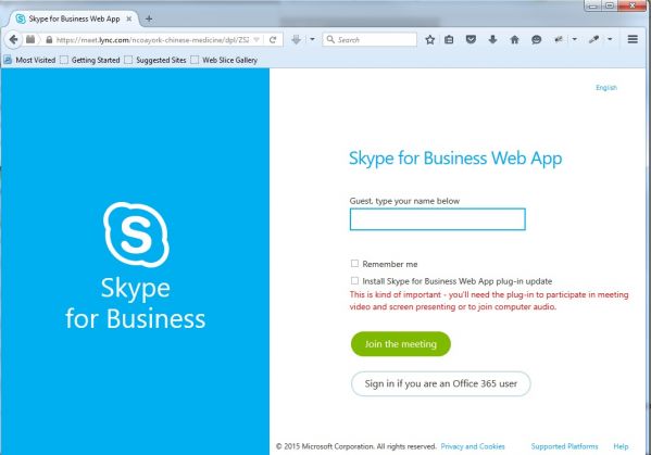 Skype for business web plugin